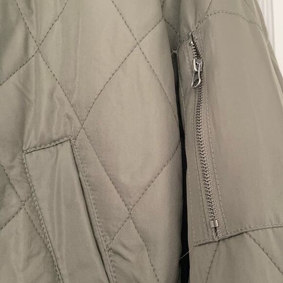 Thread & Supply Olive Green Quilted Bomber Jacket Aviator Jacket Elevated Basics - Picture 7 of 11